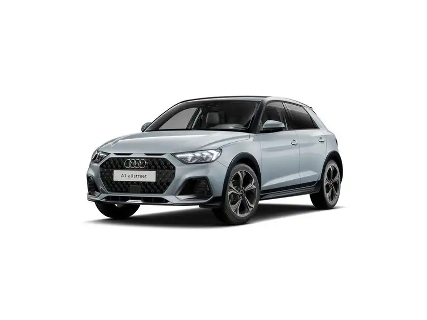 Das Bild zeigt einen silbernen AUDI A1 aus der Frontansicht.