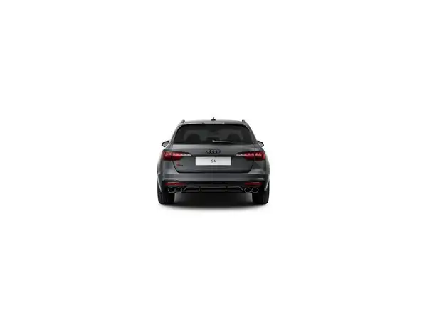 Das Bild zeigt die Rückansicht eines schwarzen Audi S4 Avant.