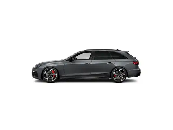Das Bild zeigt einen grauen AUDI S4 AVANT aus der Seitenansicht.