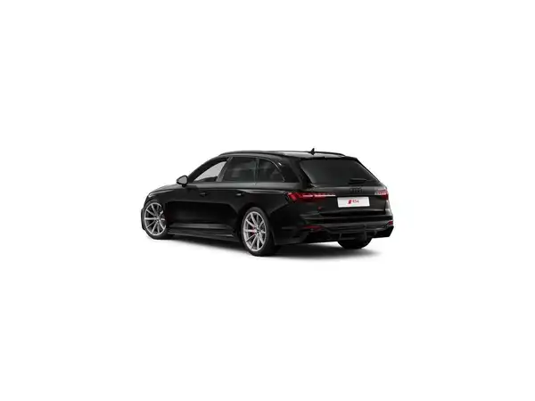 Das Bild zeigt einen schwarzen AUDI RS4 AVANT von hinten.
