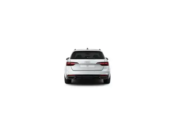 Fahrzeugaufnahme von hinten, ein AUDI A4 AVANT in weiß.