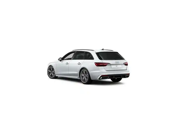 Das Bild zeigt einen AUDI A4 AVANT von hinten in der Farbe Weiß.