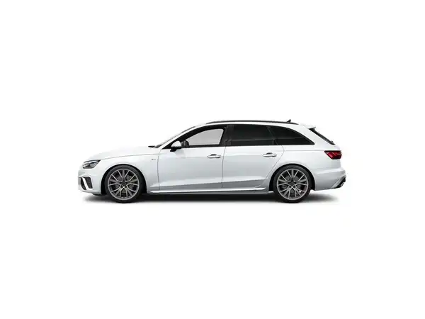 Das Bild zeigt einen weißen AUDI A4 AVANT aus der Seitenansicht. Es enthält kein Händlerlogo und keine markanten Texteinblendungen.