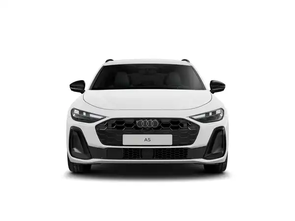 Das Bild zeigt einen weißen AUDI A5 von der Seite.