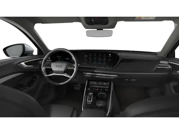Innenaufnahme des Fahrzeugs Audi A5 mit schwarzem Interieur.