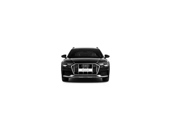 Ein Bild eines schwarzen AUDI A6 ALLROAD, das von vorne aufgenommen wurde.