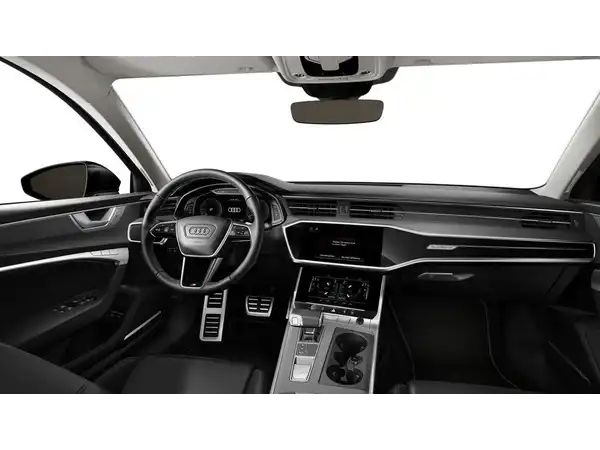 Das Bild zeigt das Innenraum eines AUDI A6 AVANT in schwarzer Innenfarbe. Es handelt sich um eine Innenaufnahme des Fahrzeugs.