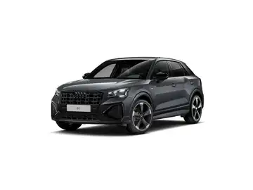 Das Bild zeigt einen schwarzen AUDI Q2 von der Seite.