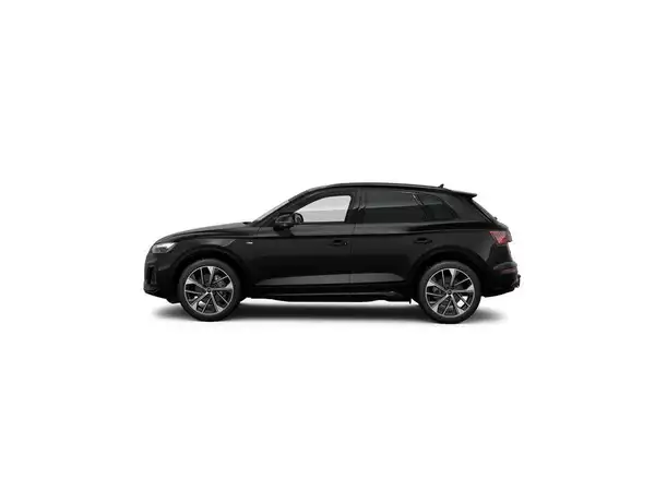 Das Bild zeigt einen schwarzen AUDI Q5 von der Seite.