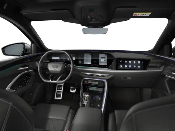Das Bild zeigt das Innenraum eines AUDI SQ5 in schwarzer Farbe.