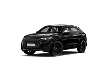 Das Bild zeigt einen schwarzen Audi SQ8 von der Seite.