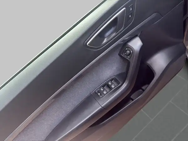 Das Bild zeigt die Innenaufnahme der Fahrertür eines SEAT Ateca mit einer schwarzen Innenverkleidung.