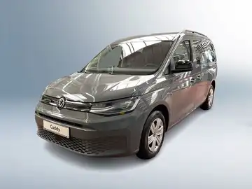Das Bild zeigt einen grauen VW Caddy von vorne. Das Händlersymbol von Walter Schneider ist unten links eingeblendet.