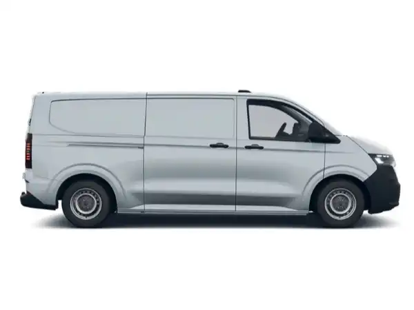 Das Bild zeigt einen silbernen VW Transporter von der Seite. Es enthält das Händlerlogo 'Walter Schneider' sowie eine Texteinblendung 'EU-Fahrzeug'.