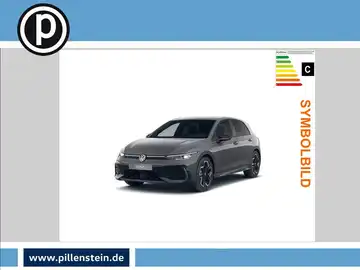 Das Bild zeigt einen schwarzen VW Golf aus der Vorderansicht. Es enthält das Händlerlogo und einige Texteinblendungen, einschließlich 'SYMBOLBILD'.