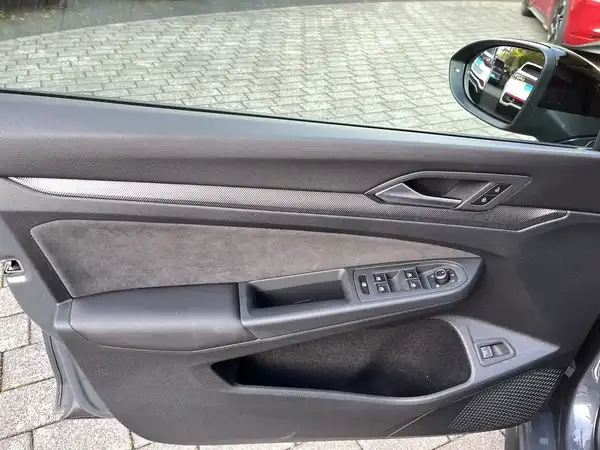 Innenaufnahme des Fahrzeugs mit einer schwarzen Türverkleidung.