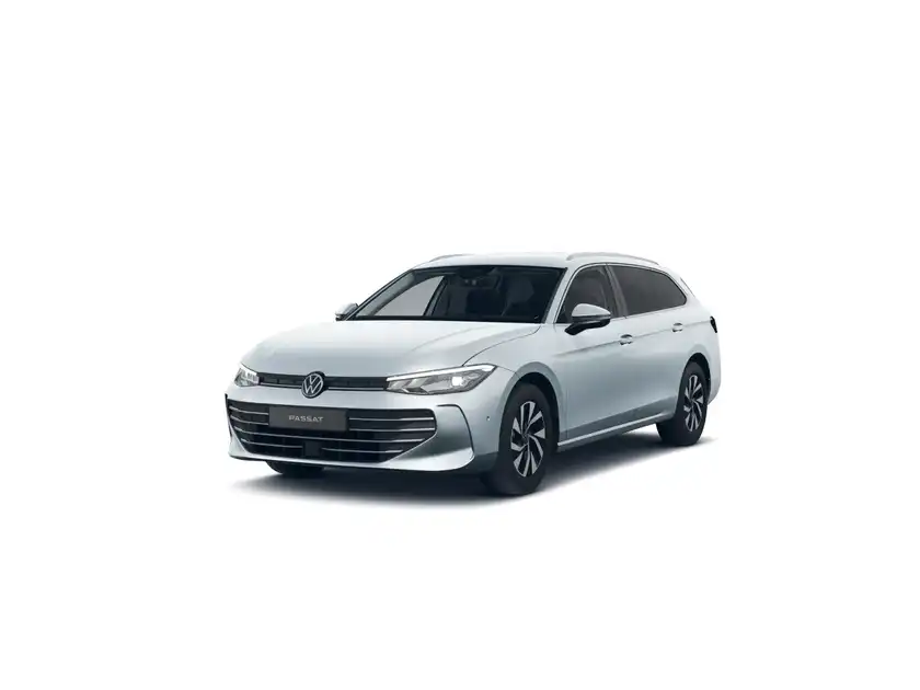 Das Bild zeigt einen silbernen Volkswagen Passat von der Seite.