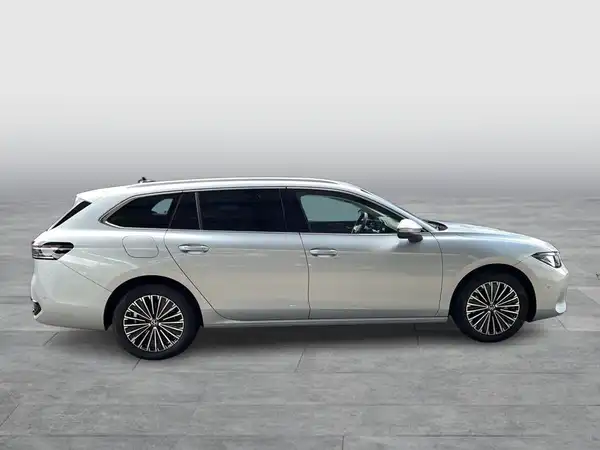 Das Bild zeigt einen silbernen VW Passat Variant in Seitenansicht.
