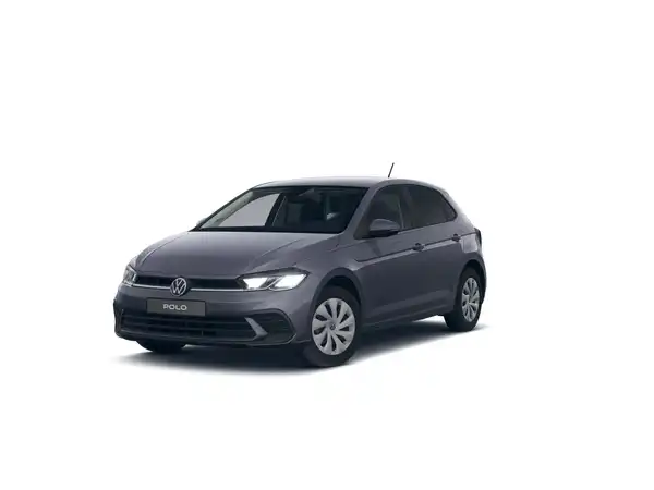 Ein Bild eines grauen VW Polo, aufgenommen von vorne.
