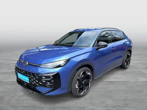 Das Bild zeigt einen blauen VW T-ROC von der Seite. Es enthält das Händlerelement mit dem Logo von Walter Schneider und ist als zertifizierter Gebrauchtwagen gekennzeichnet.