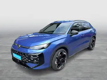 Das Bild zeigt einen blauen VW T-ROC von der Seite. Es enthält das Händlerelement mit dem Logo von Walter Schneider und ist als zertifizierter Gebrauchtwagen gekennzeichnet.